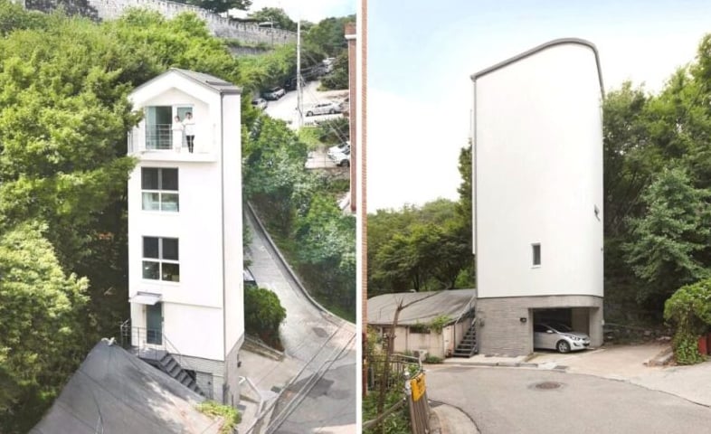 Un couple décide de construire une minimaison... verticale !