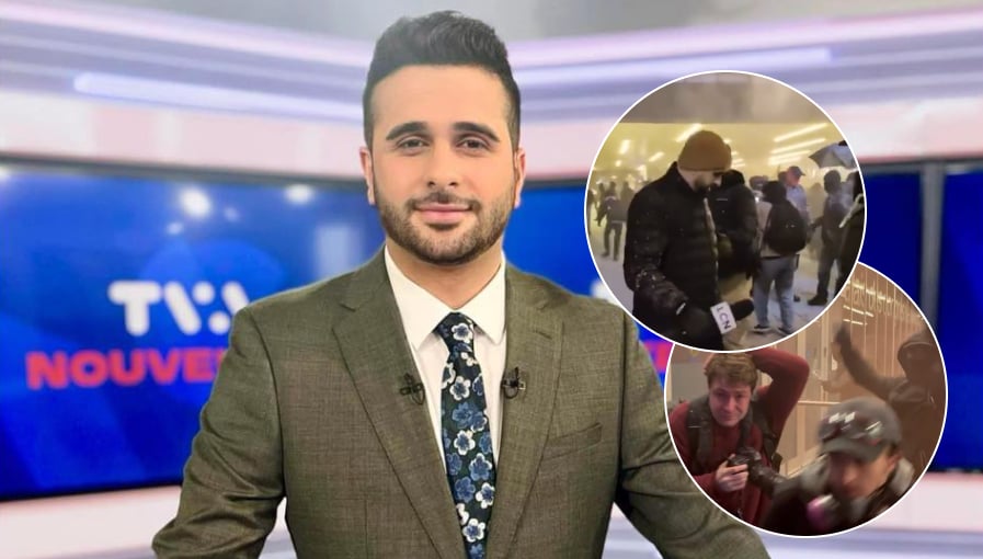  Le journaliste Hadi Hassin de TVA pris pour cible par les manifestants à Montréal
