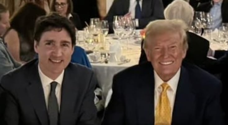 Une femme vole la vedette pendant le souper entre Justin Trudeau et Donald Trump
