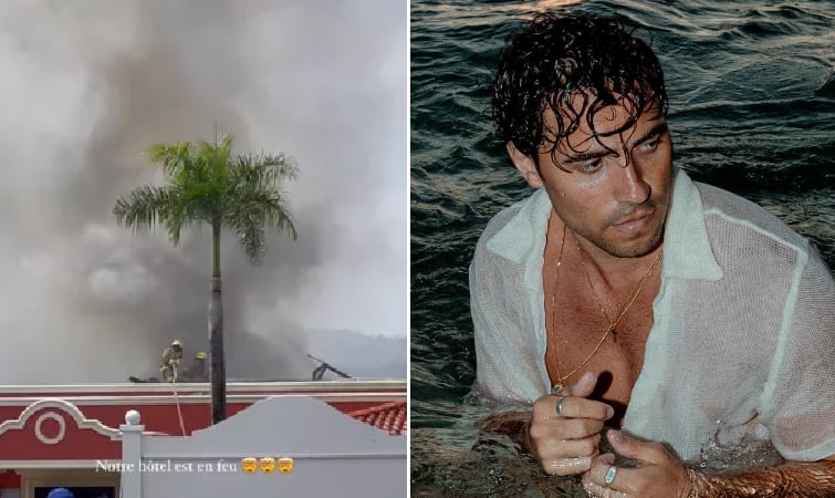 La production de L'Île de l'amour victime d'un incendie et Olivier Dion commente la situation