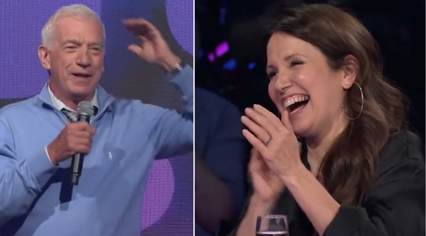 Guy Mongrain fait une belle surprise à France Beaudoin aux Enfants de la télé 