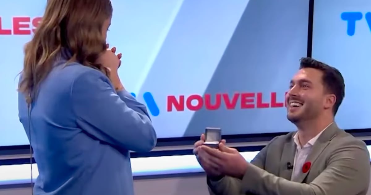 Une cheffe d'antenne de TVA Nouvelles se fait demander en mariage en direct à la télé.