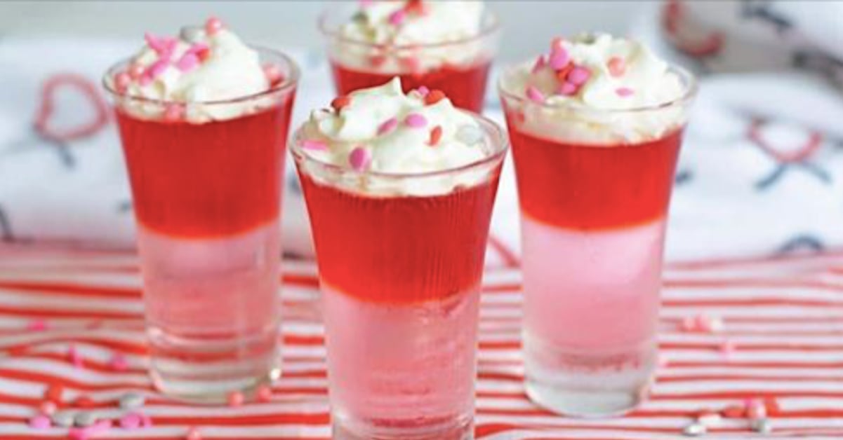 Des jello shots pour la Saint-Valentin