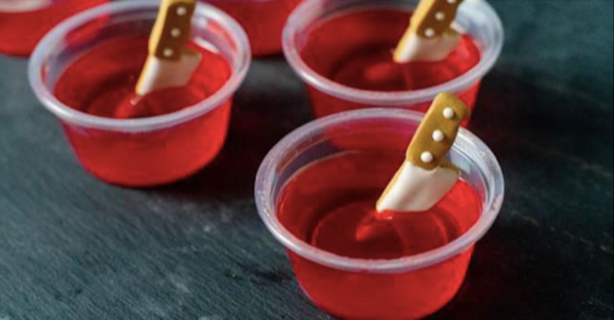 Pour votre party d'Halloween: des jello shots Micheal Myers!