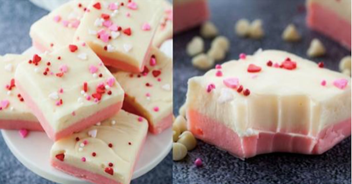 Adorable fudge de la Saint-Valentin au chocolat blanc