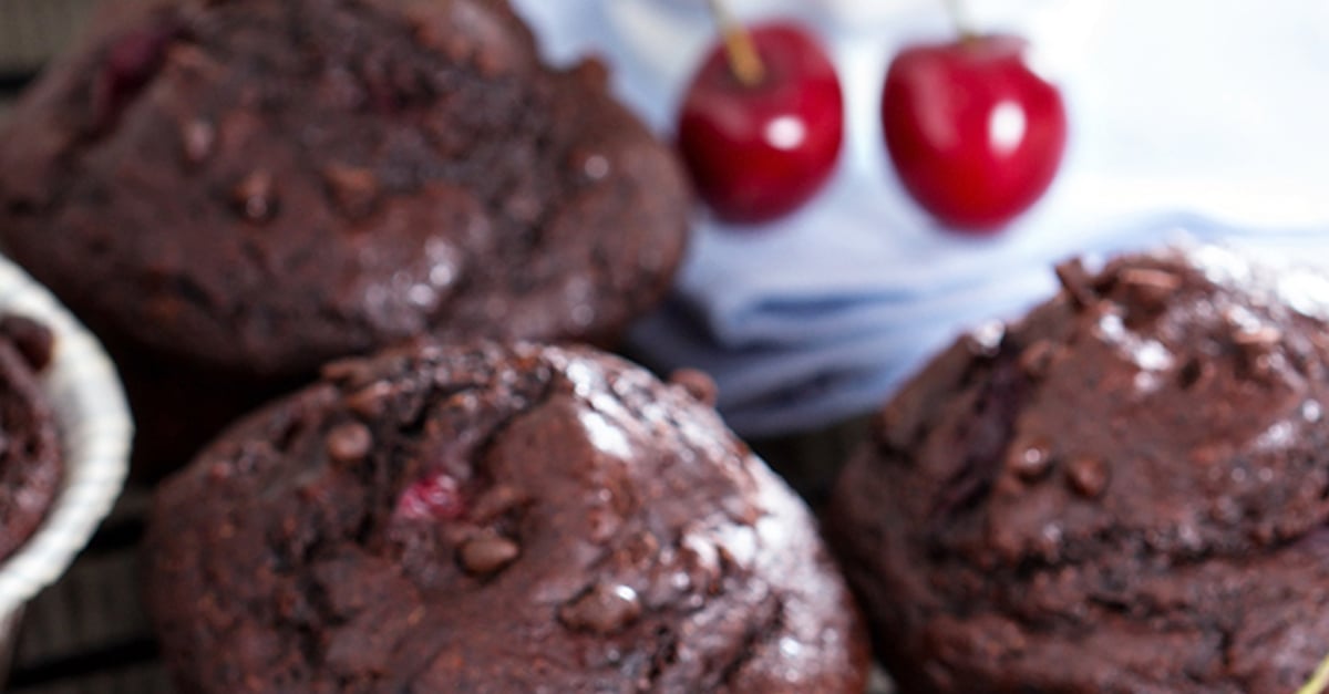 Savoureux muffins chocolat-cerises