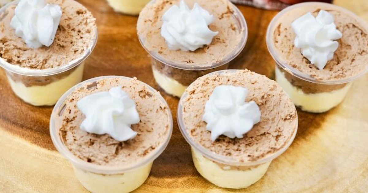 Shooters gourmands au pouding et Baileys